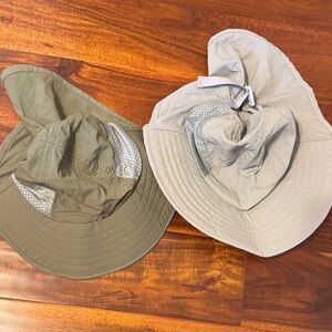 Toddler Outdoor Sun Hats in Green and Beige
